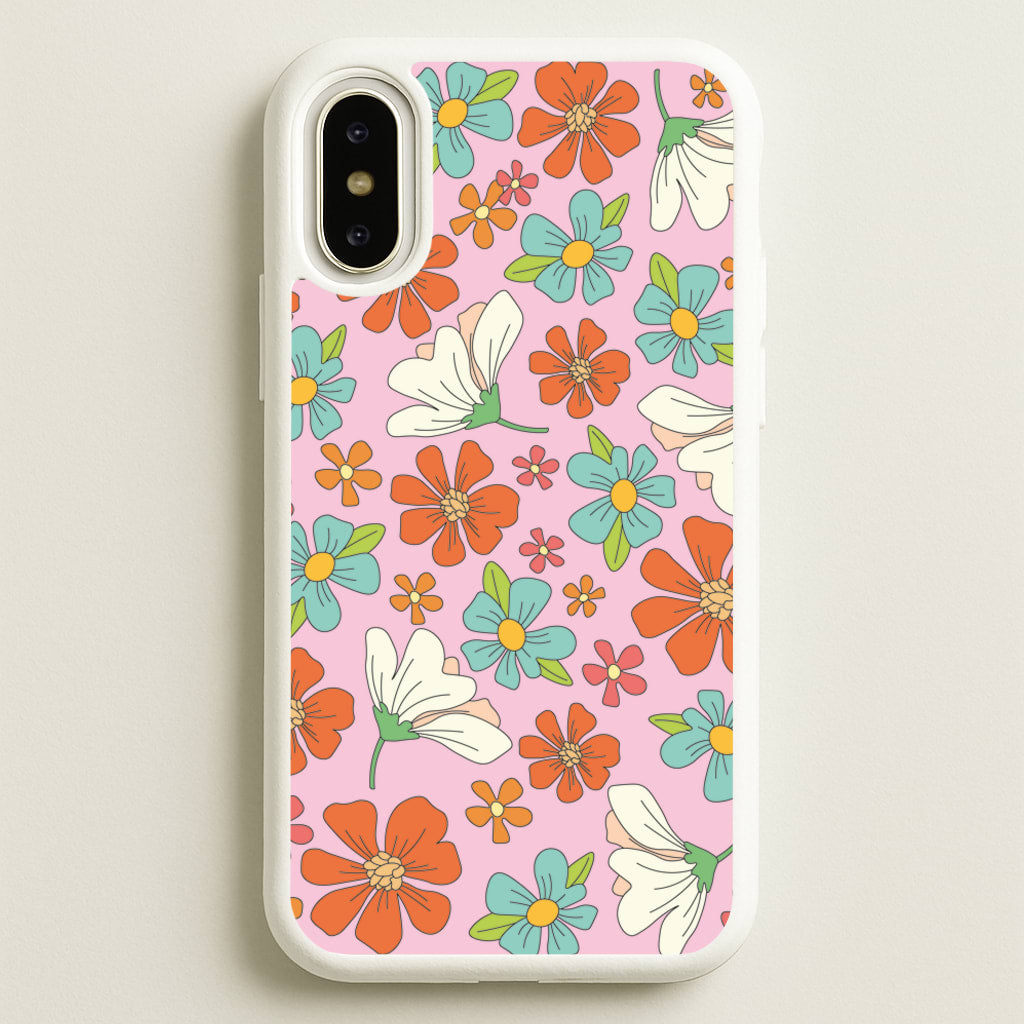 Pink Flower Pattern - Mothers Day - Mother's Day Phone Case for iPhone X / XS