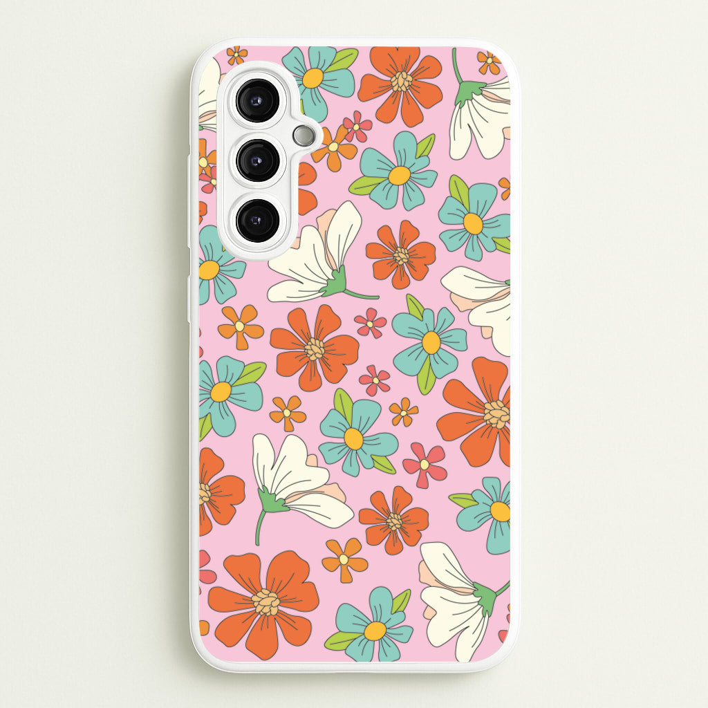 Pink Flower Pattern - Mothers Day - Mother's Day Phone Case for Galaxy A14