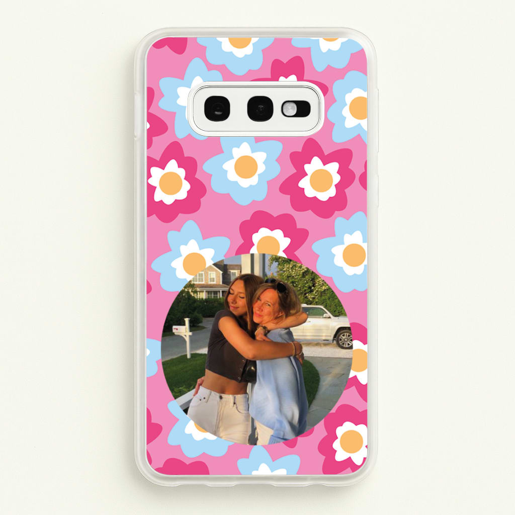 Pink And Blue Flower Pattern - Personalised Mother's Day - Mother's Day Phone Case for Galaxy S10e