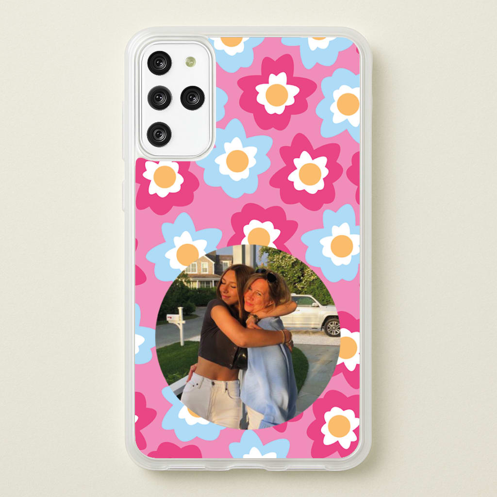Pink And Blue Flower Pattern - Personalised Mother's Day - Mother's Day Phone Case for Galaxy S20 Plus