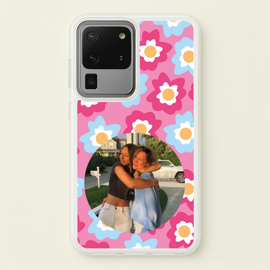 Pink And Blue Flower Pattern - Personalised Mother's Day - Mother's Day Phone Case for Galaxy S20 Ultra