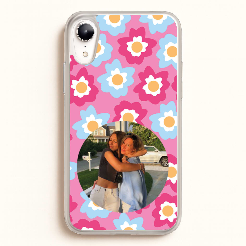 Pink And Blue Flower Pattern - Personalised Mother's Day - Mother's Day Phone Case for iPhone XR