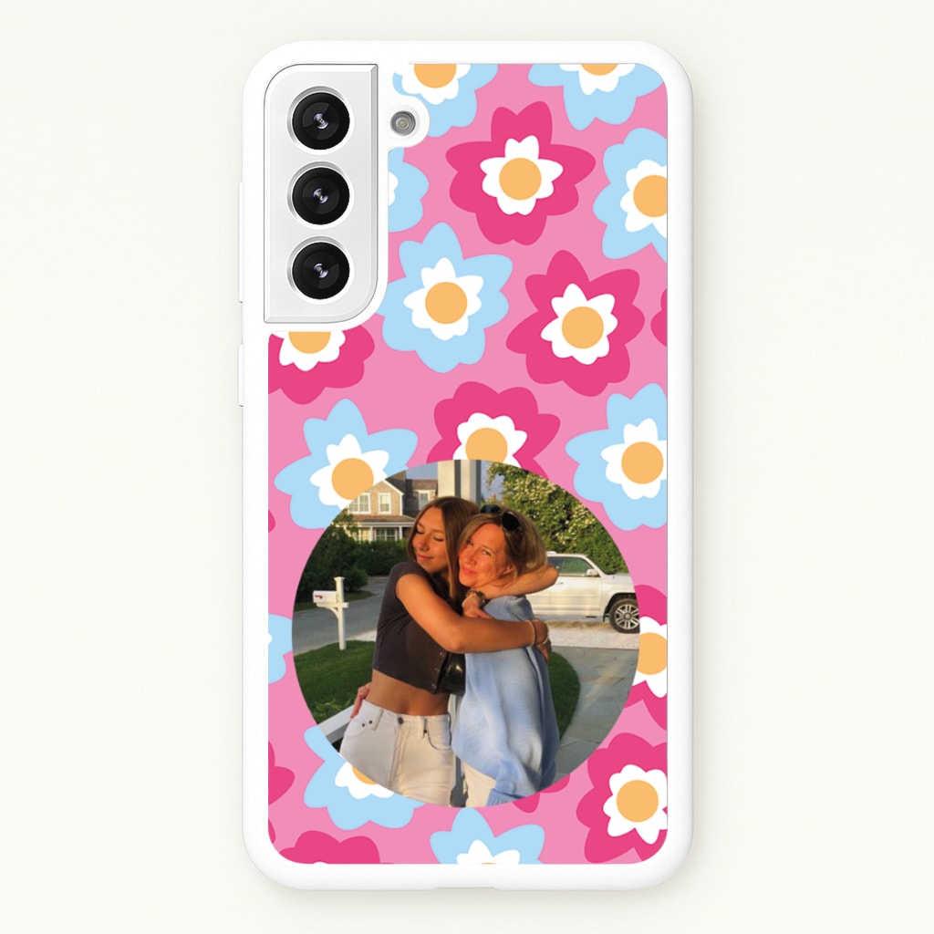 Pink And Blue Flower Pattern - Personalised Mother's Day - Mother's Day Phone Case for Galaxy S22 Plus