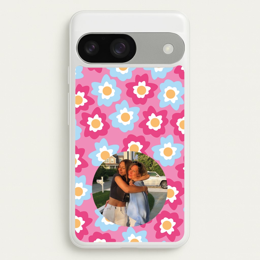 Pink And Blue Flower Pattern - Personalised Mother's Day - Mother's Day Phone Case for Google Pixel 9 / 9 Pro