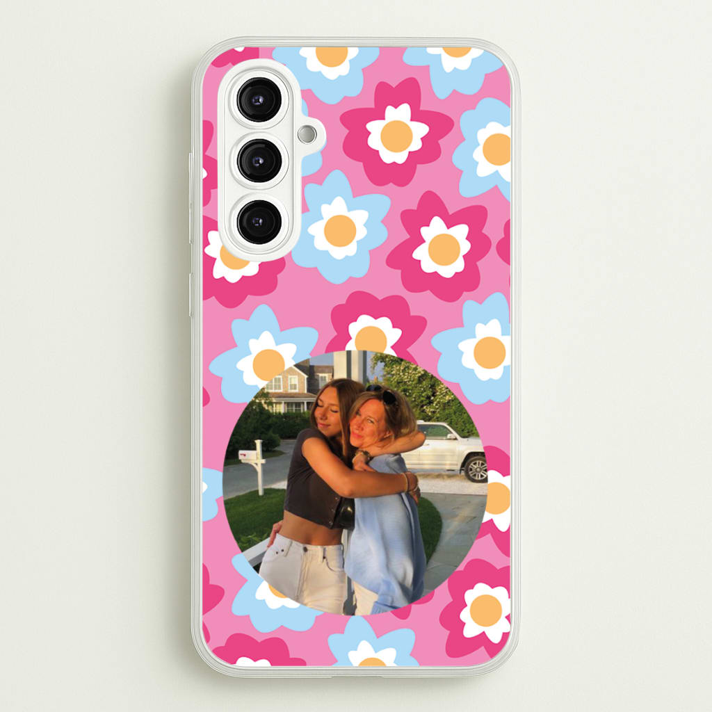 Pink And Blue Flower Pattern - Personalised Mother's Day - Mother's Day Phone Case for Galaxy A16