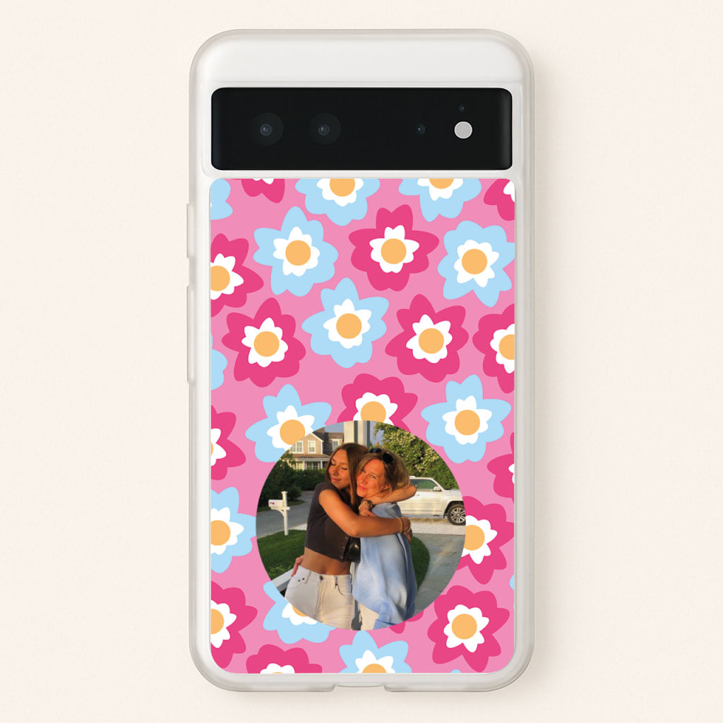Pink And Blue Flower Pattern - Personalised Mother's Day - Mother's Day Phone Case for Google Pixel 6