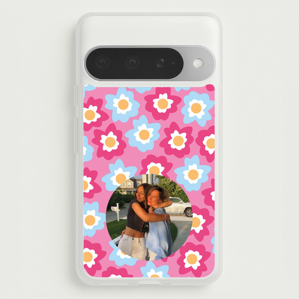 Pink And Blue Flower Pattern - Personalised Mother's Day Phone Case for Google Pixel 10 Pro XL