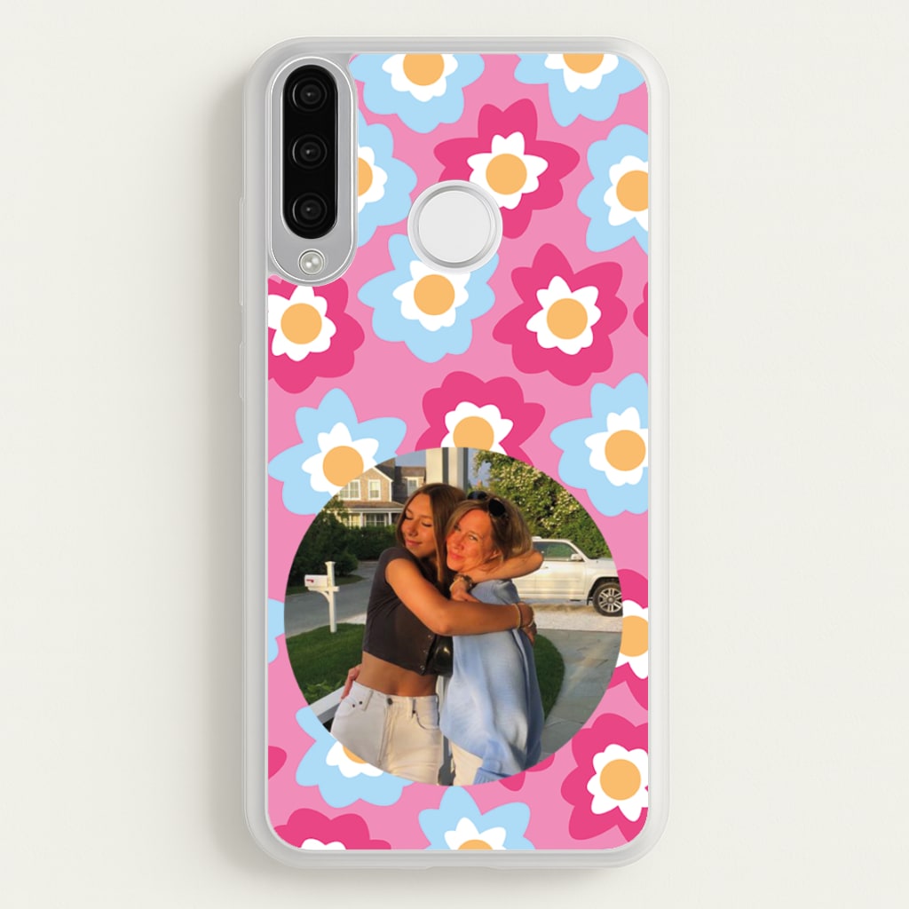 Pink And Blue Flower Pattern - Personalised Mother's Day - Mother's Day Phone Case for Huawei P30 Lite