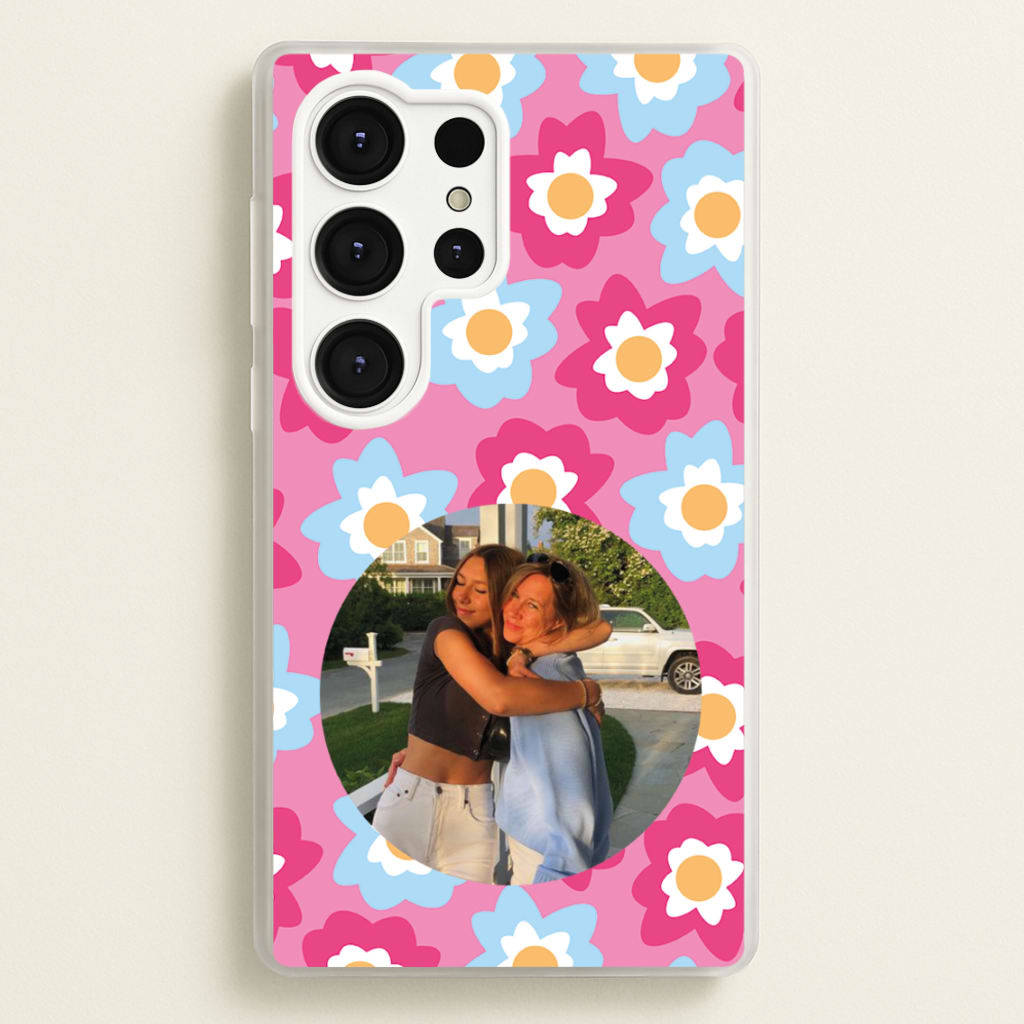 Pink And Blue Flower Pattern - Personalised Mother's Day - Mother's Day Phone Case for Galaxy S25 Ultra