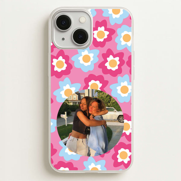 Pink And Blue Flower Pattern - Personalised Mother's Day - Mother's Day Phone Case for iPhone 13 Mini