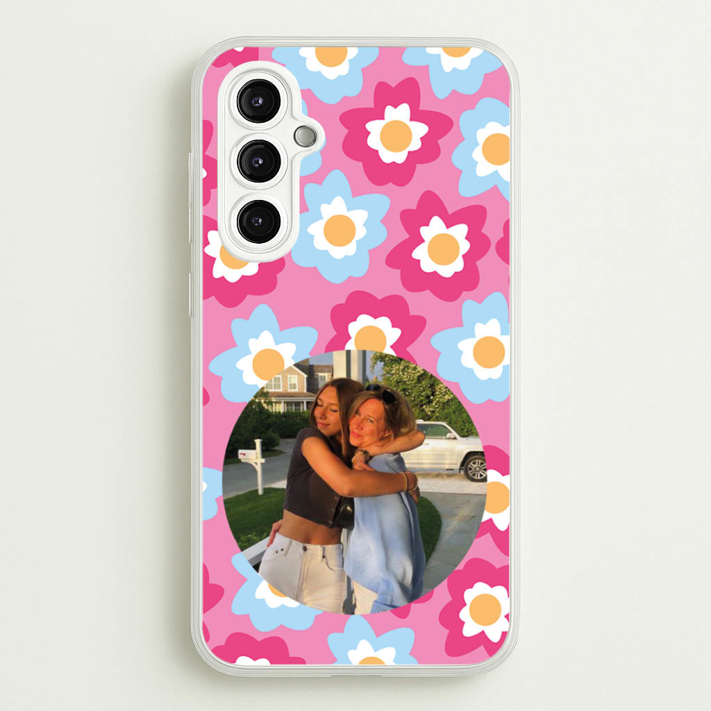 Pink And Blue Flower Pattern - Personalised Mother's Day - Mother's Day Phone Case for Galaxy A14