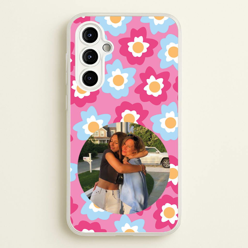 Pink And Blue Flower Pattern - Personalised Mother's Day - Mother's Day Phone Case for Galaxy A54