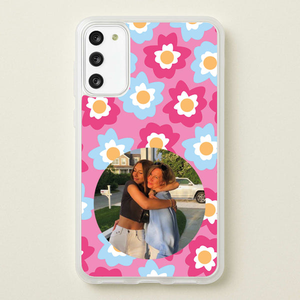 Pink And Blue Flower Pattern - Personalised Mother's Day - Mother's Day Phone Case for Galaxy S20
