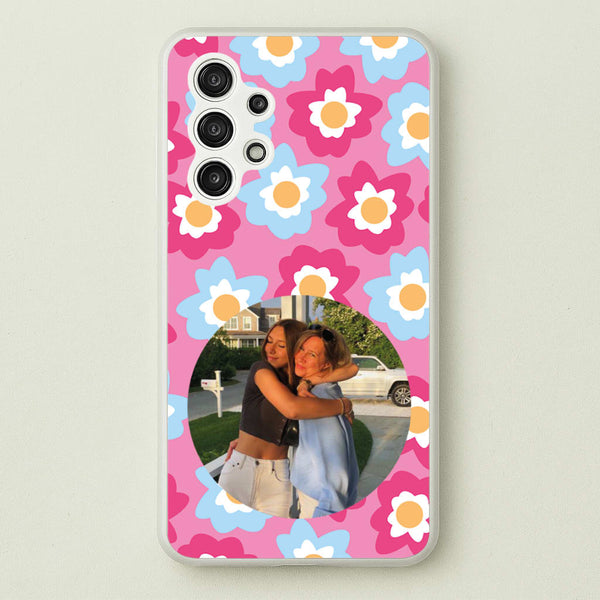 Pink And Blue Flower Pattern - Personalised Mother's Day - Mother's Day Phone Case for Galaxy A13