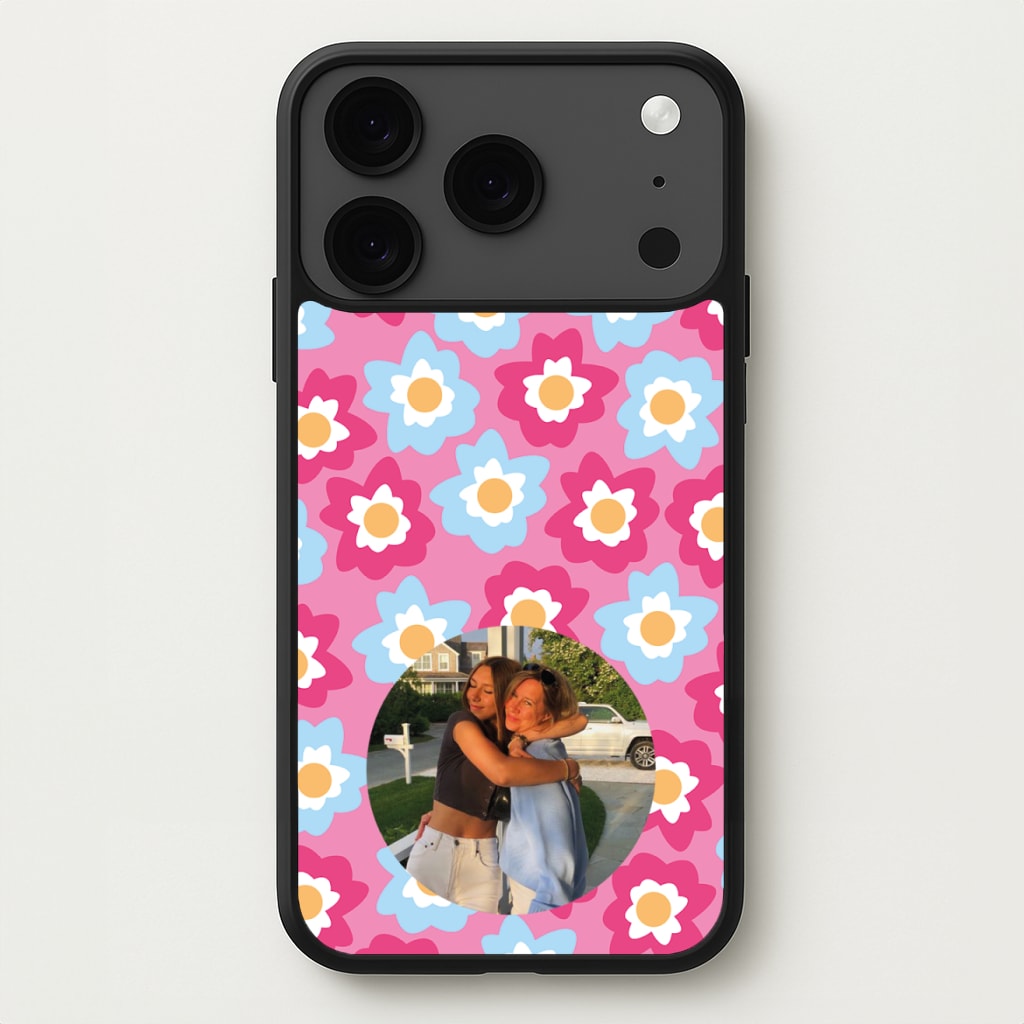 Pink And Blue Flower Pattern - Personalised Mother's Day Phone Case for iPhone 17 Pro