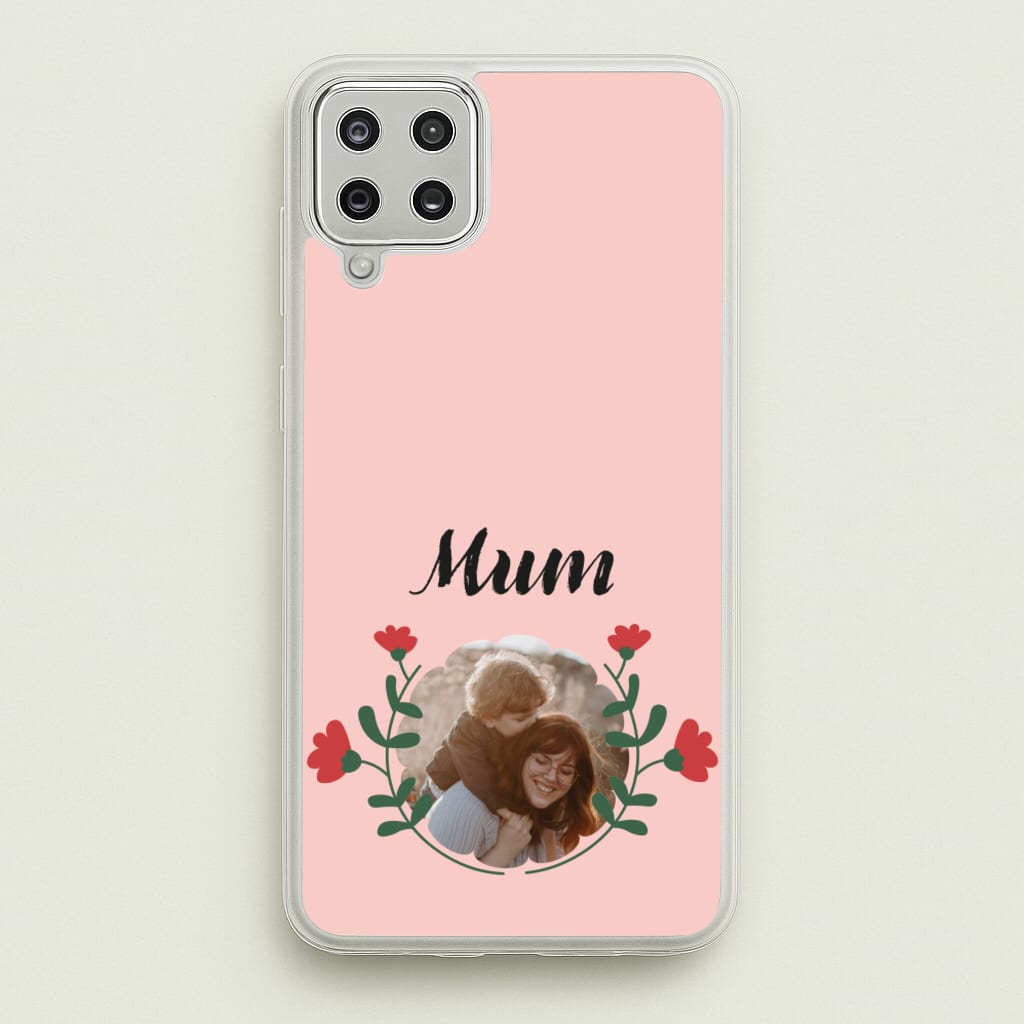Mum Red Flowers - Personalised Mother's Day - Mother's Day Phone Case for Galaxy A12