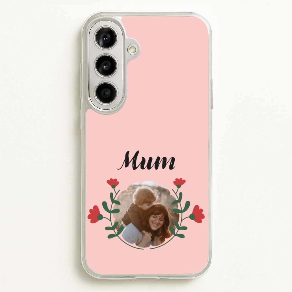 Mum Red Flowers - Personalised Mother's Day - Mother's Day Phone Case for Galaxy A56