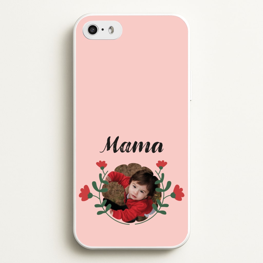 Mama Red Flowers - Personalised Mother's Day - Mother's Day Phone Case for iPhone 5 / 5s / SE 2016