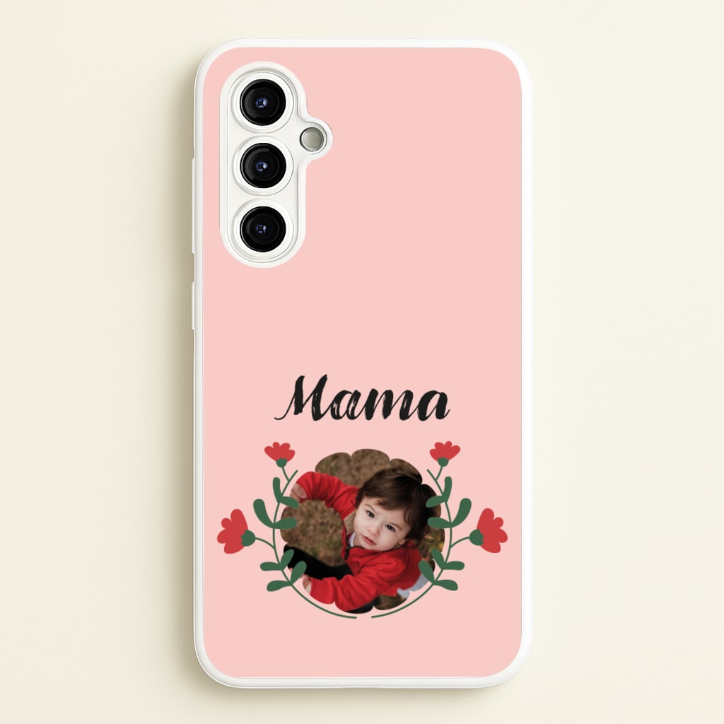 Mama Red Flowers - Personalised Mother's Day - Mother's Day Phone Case for Galaxy A54