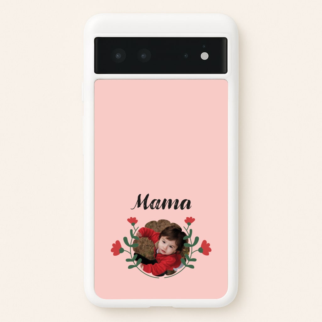Mama Red Flowers - Personalised Mother's Day - Mother's Day Phone Case for Google Pixel 6