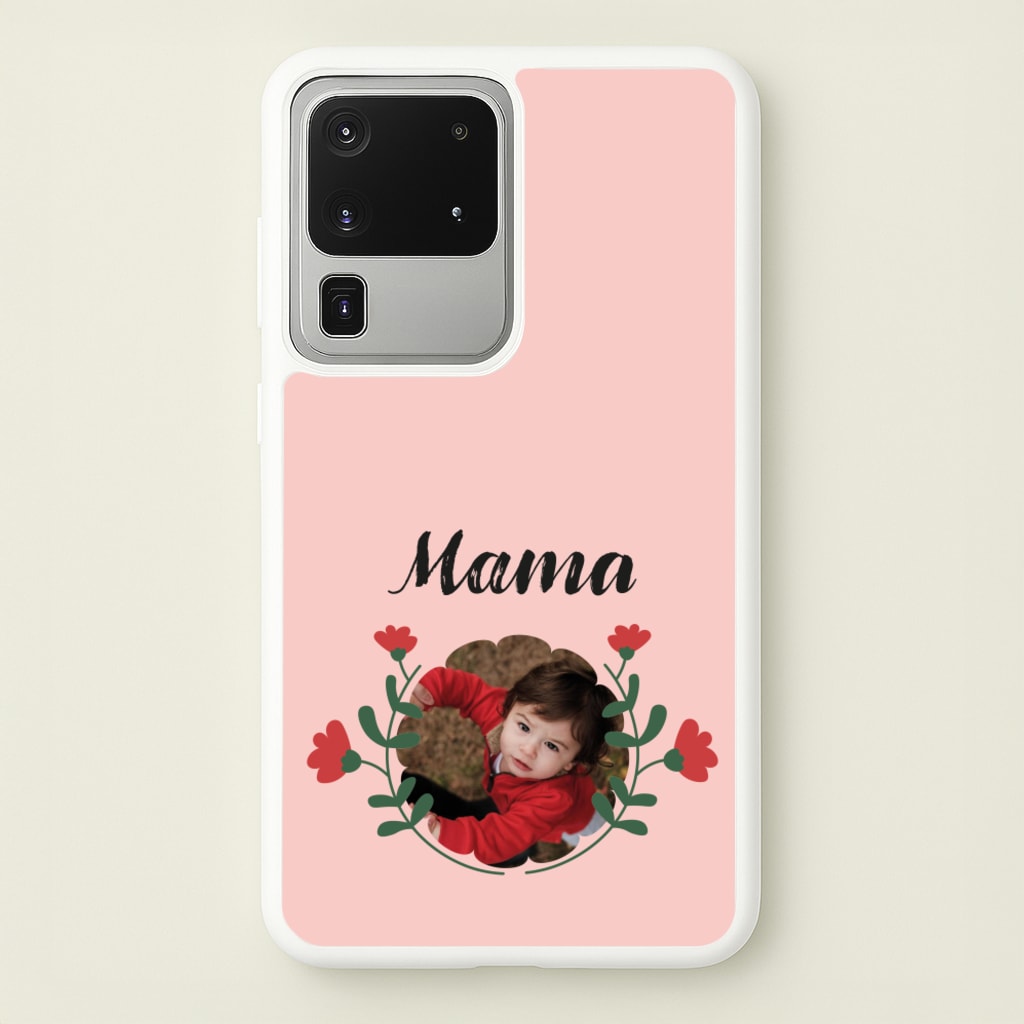 Mama Red Flowers - Personalised Mother's Day - Mother's Day Phone Case for Galaxy S20 Ultra