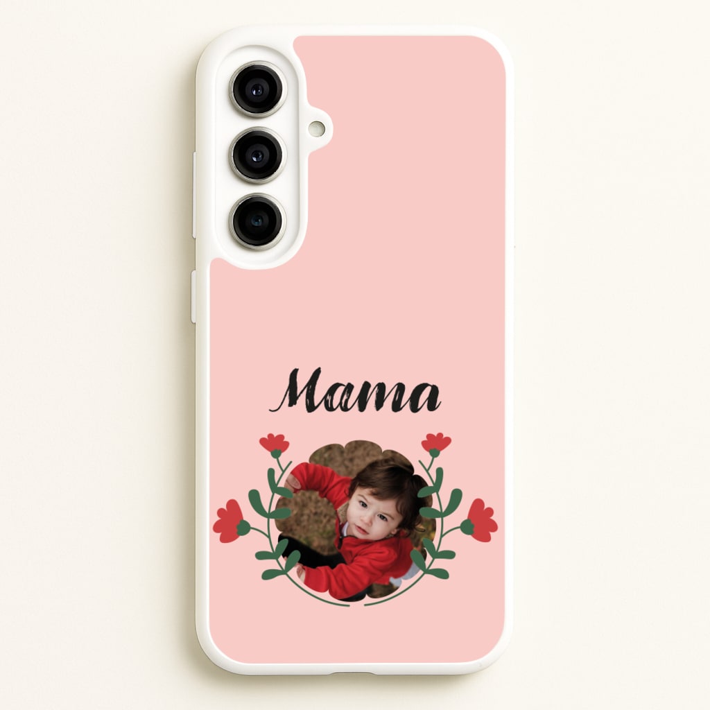 Mama Red Flowers - Personalised Mother's Day - Mother's Day Phone Case for Galaxy A56