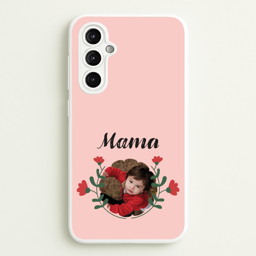 Mama Red Flowers - Personalised Mother's Day - Mother's Day Phone Case for Galaxy A14
