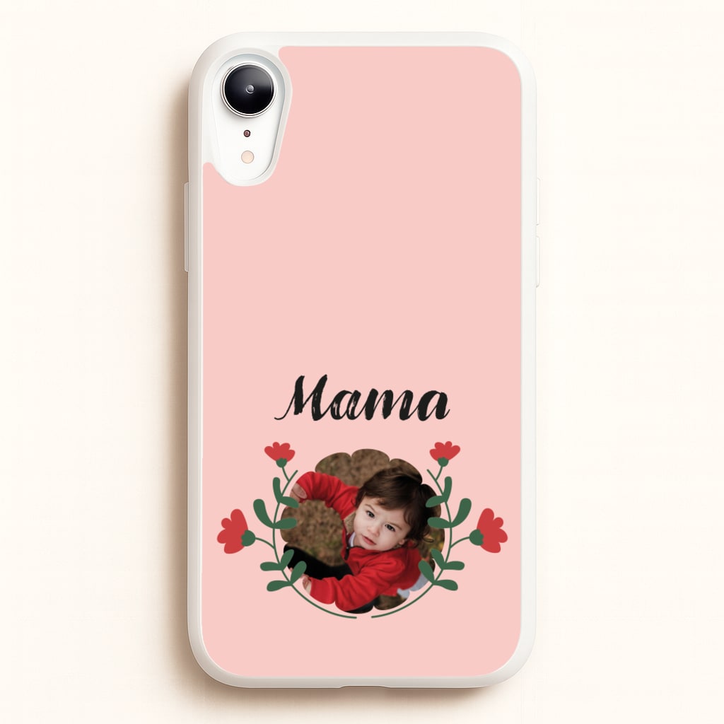 Mama Red Flowers - Personalised Mother's Day - Mother's Day Phone Case for iPhone XR
