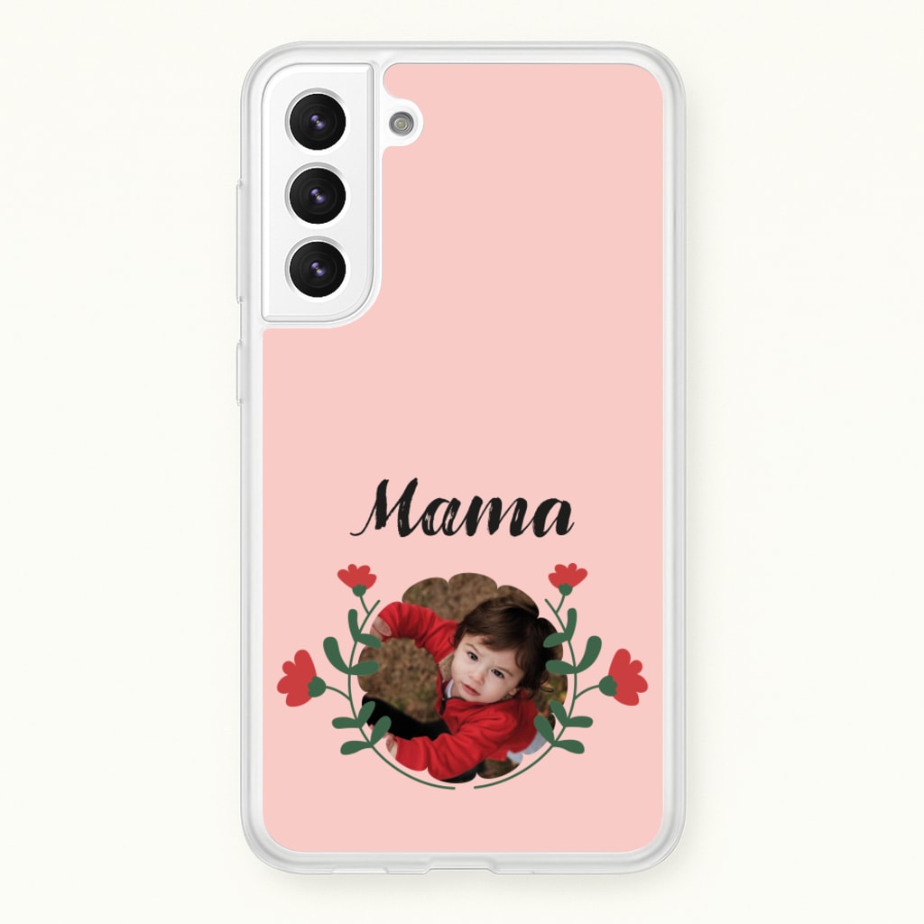 Mama Red Flowers - Personalised Mother's Day - Mother's Day Phone Case for Galaxy S22 Plus