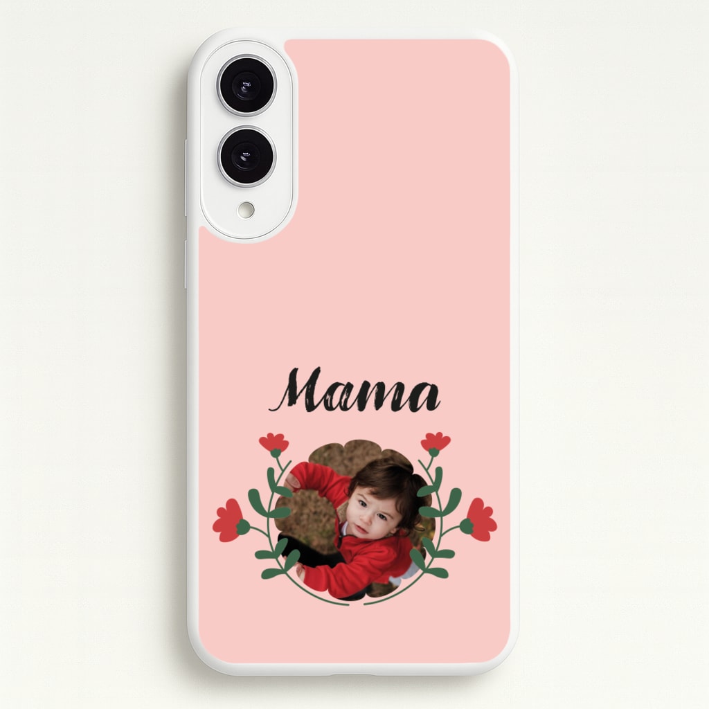Mama Red Flowers - Personalised Mother's Day - Mother's Day Phone Case for Galaxy S25 Edge
