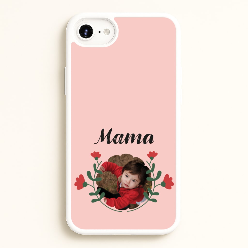 Mama Red Flowers - Personalised Mother's Day - Mother's Day Phone Case for iPhone 6 / 7 / 8 / SE