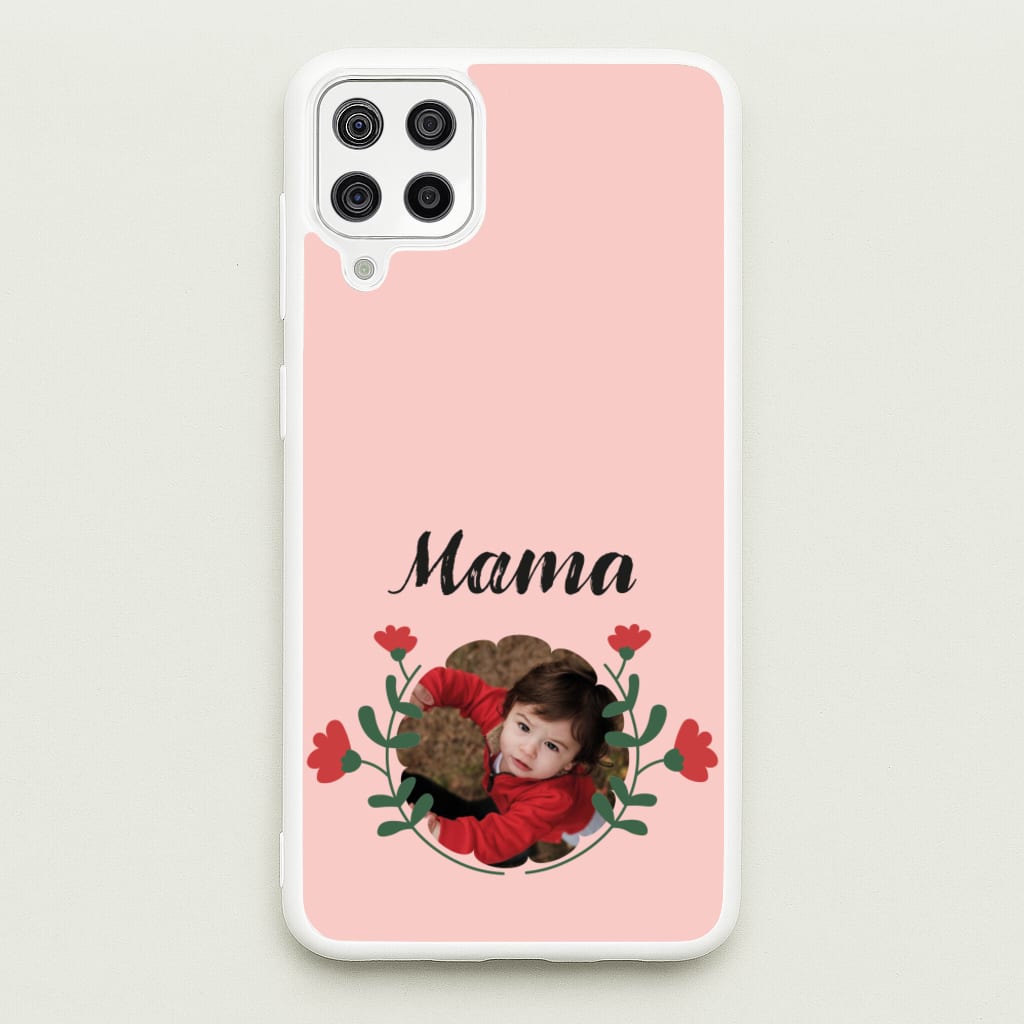 Mama Red Flowers - Personalised Mother's Day - Mother's Day Phone Case for Galaxy A12