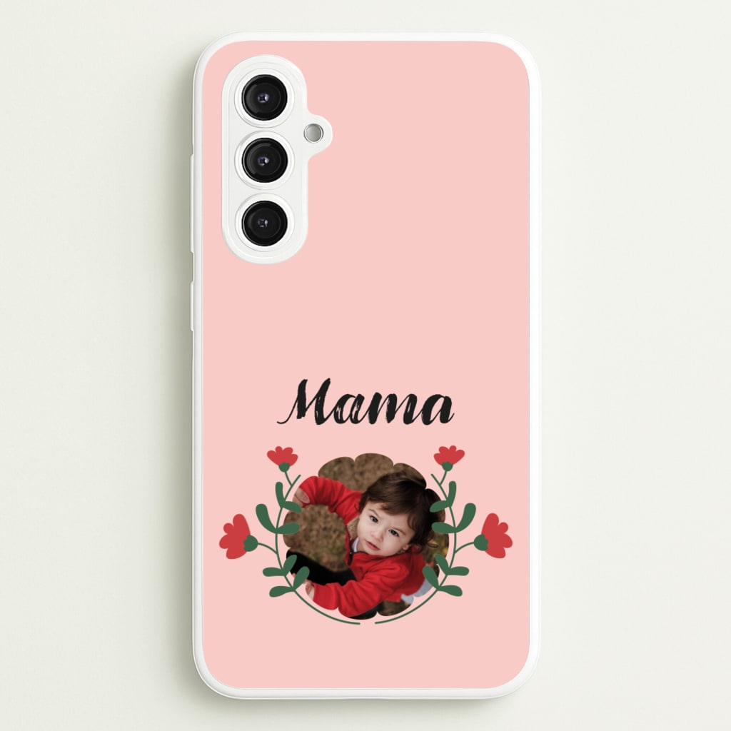 Mama Red Flowers - Personalised Mother's Day - Mother's Day Phone Case for Galaxy S23FE