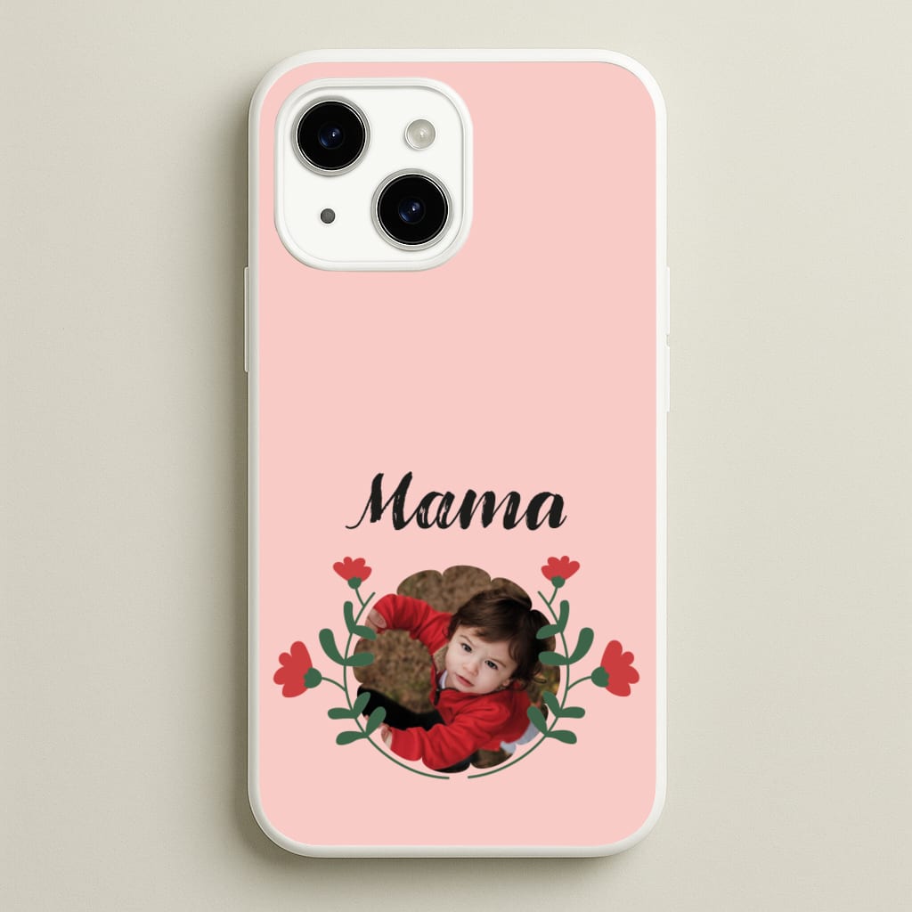 Mama Red Flowers - Personalised Mother's Day - Mother's Day Phone Case for iPhone 15 Plus