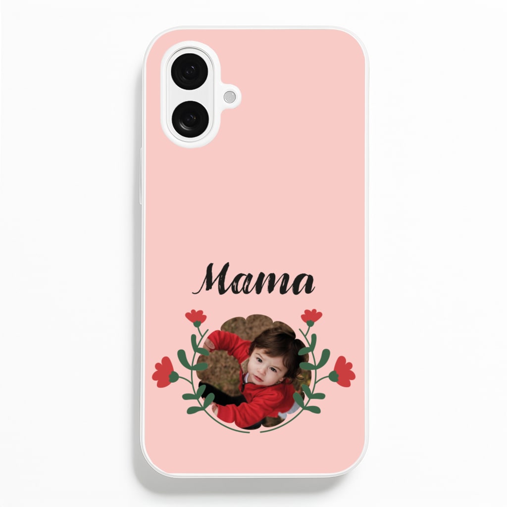 Mama Red Flowers - Personalised Mother's Day - Mother's Day Phone Case for iPhone 16 Plus