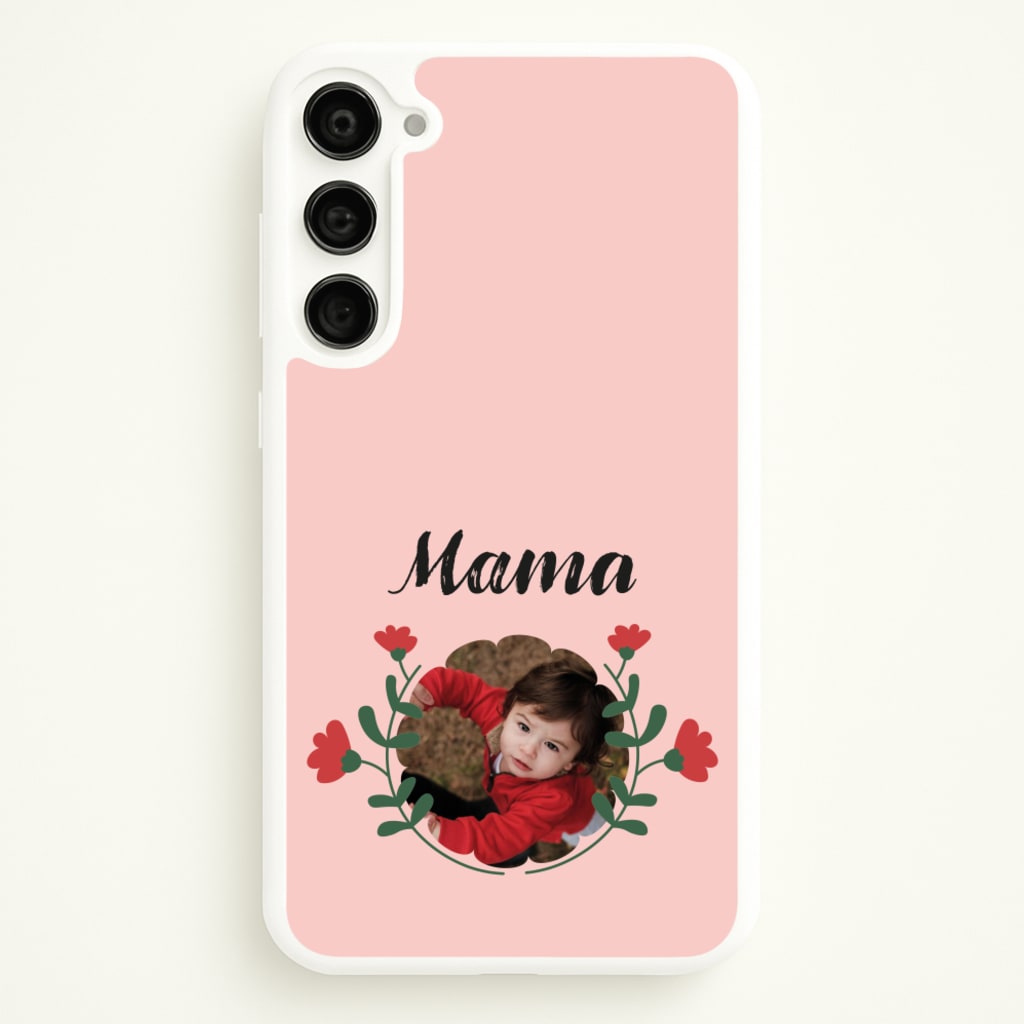 Mama Red Flowers - Personalised Mother's Day - Mother's Day Phone Case for Galaxy S23