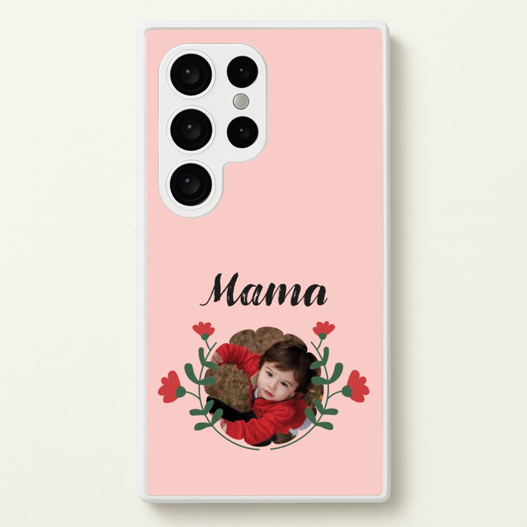 Mama Red Flowers - Personalised Mother's Day - Mother's Day Phone Case for Galaxy S24 Ultra