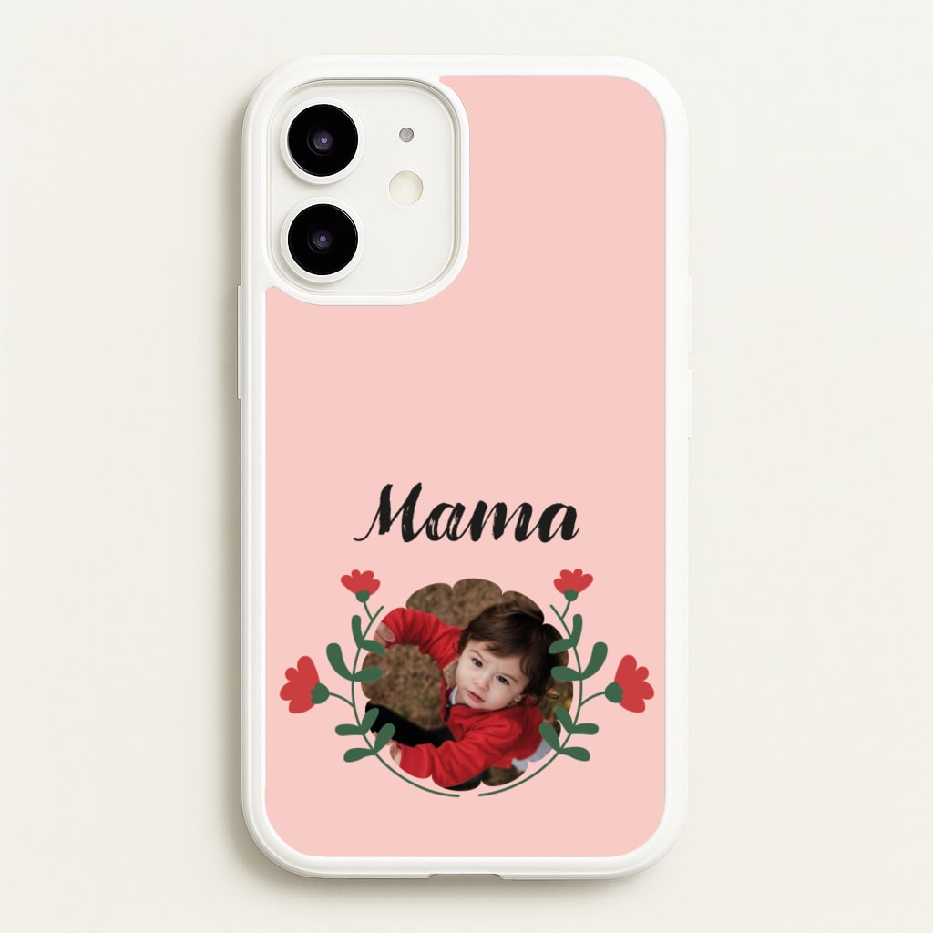 Mama Red Flowers - Personalised Mother's Day - Mother's Day Phone Case for iPhone 12 / 12 Pro