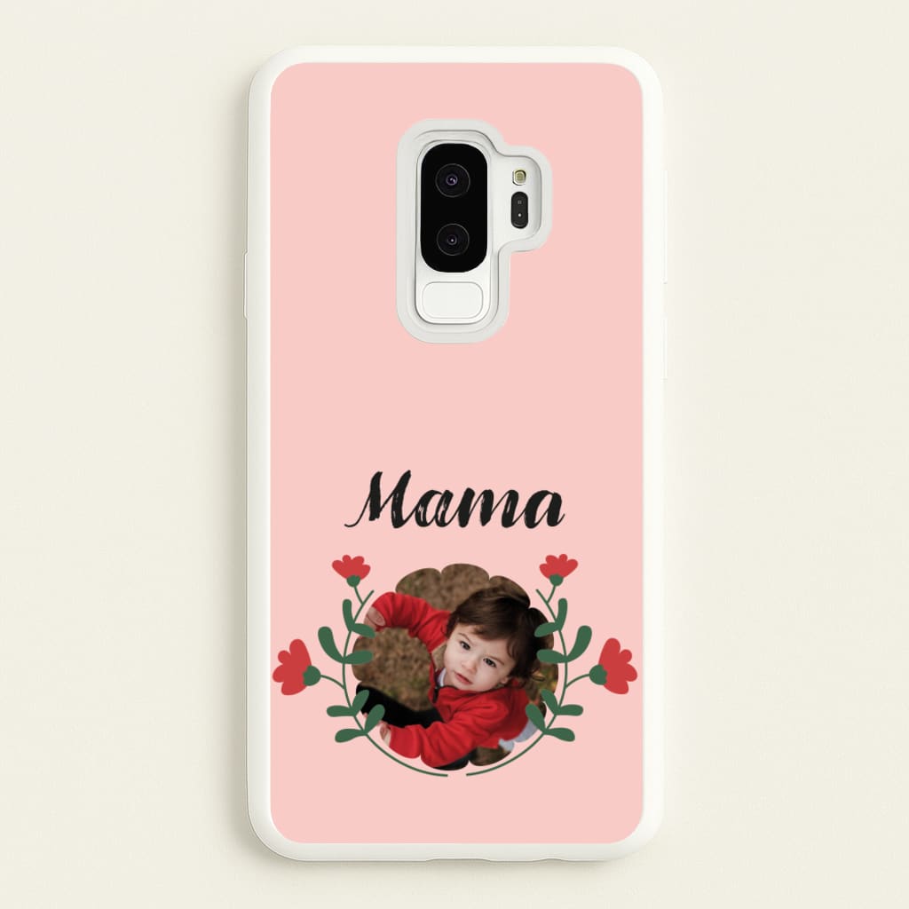 Mama Red Flowers - Personalised Mother's Day - Mother's Day Phone Case for Galaxy S9 Plus