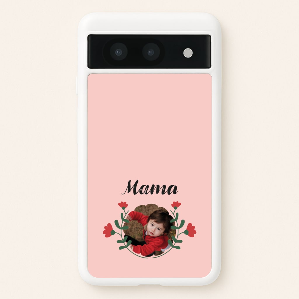 Mama Red Flowers - Personalised Mother's Day - Mother's Day Phone Case for Google Pixel 8a