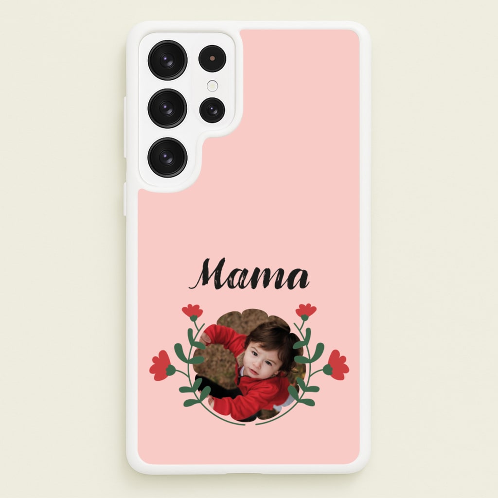 Mama Red Flowers - Personalised Mother's Day - Mother's Day Phone Case for Galaxy S22 Ultra
