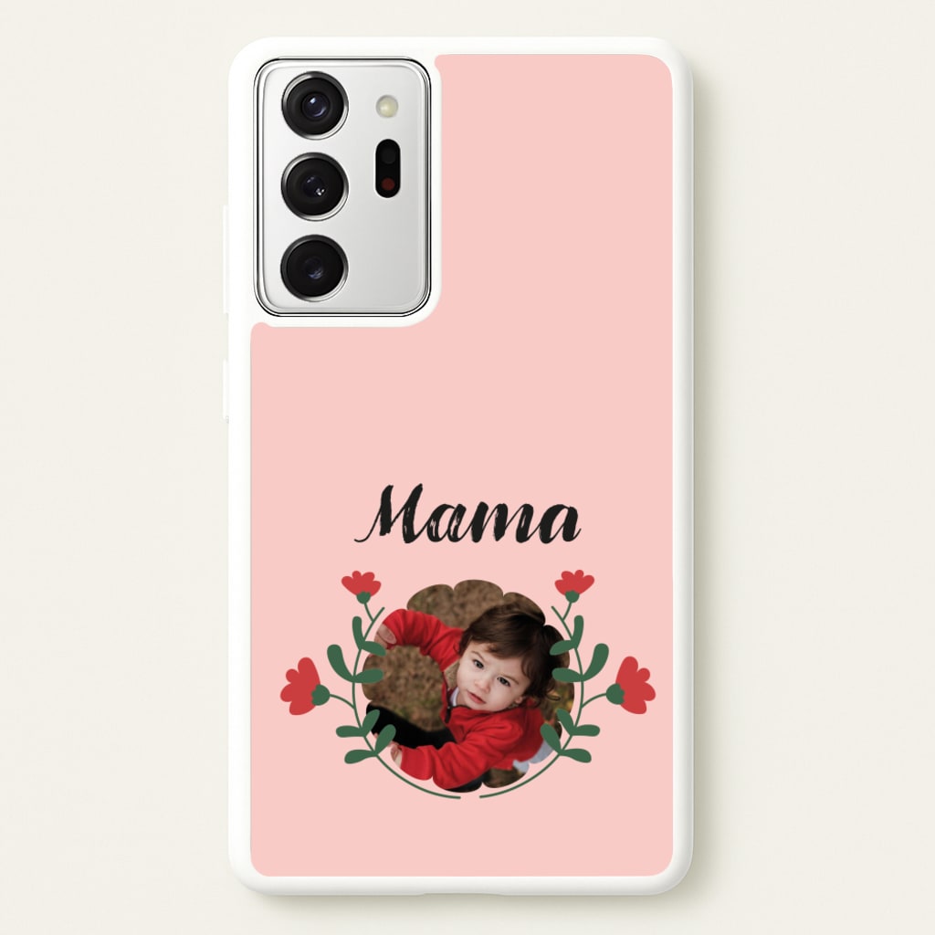 Mama Red Flowers - Personalised Mother's Day - Mother's Day Phone Case for Galaxy Note 20 Ultra