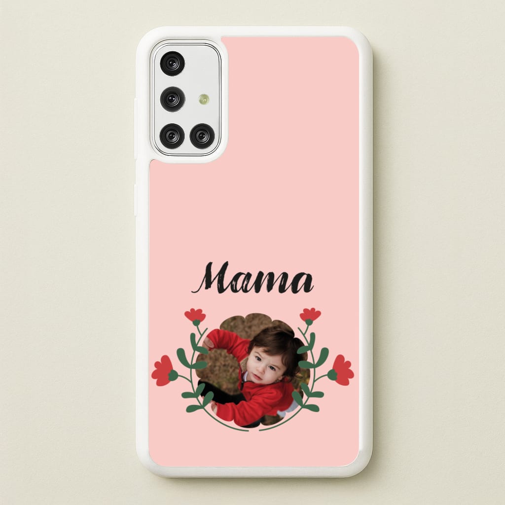 Mama Red Flowers - Personalised Mother's Day - Mother's Day Phone Case for Galaxy A71