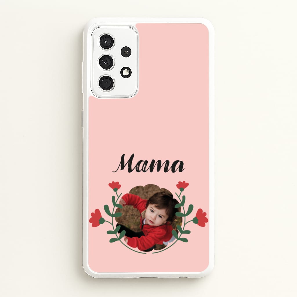 Mama Red Flowers - Personalised Mother's Day - Mother's Day Phone Case for Galaxy A52 / A52s
