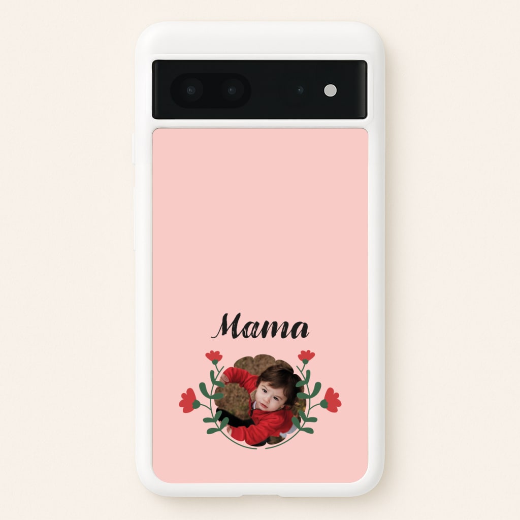 Mama Red Flowers - Personalised Mother's Day - Mother's Day Phone Case for Google Pixel 7