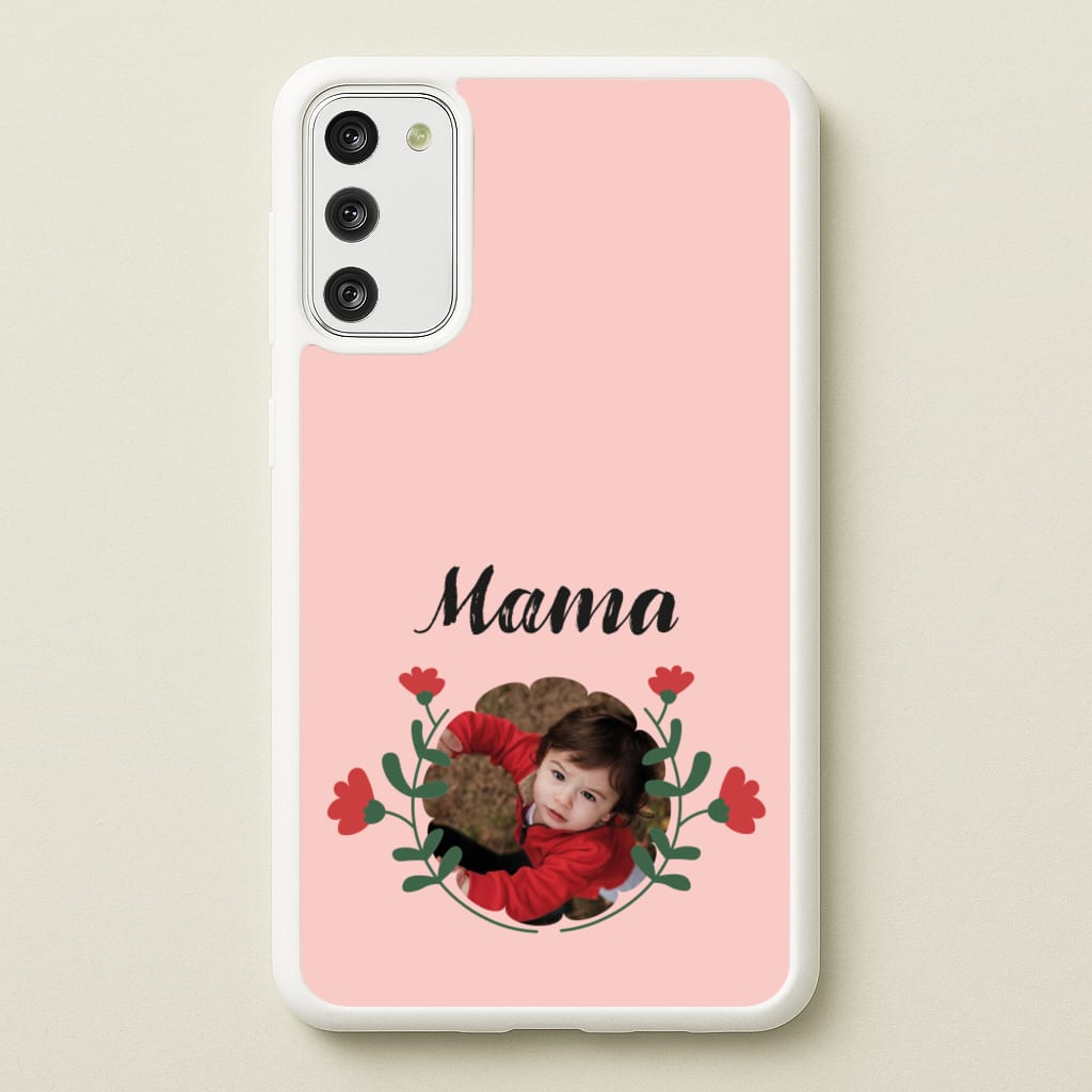 Mama Red Flowers - Personalised Mother's Day - Mother's Day Phone Case for Galaxy S20