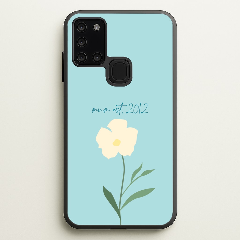 Baby Blue Mum Est - Mother's Day Phone Case for Galaxy A21s