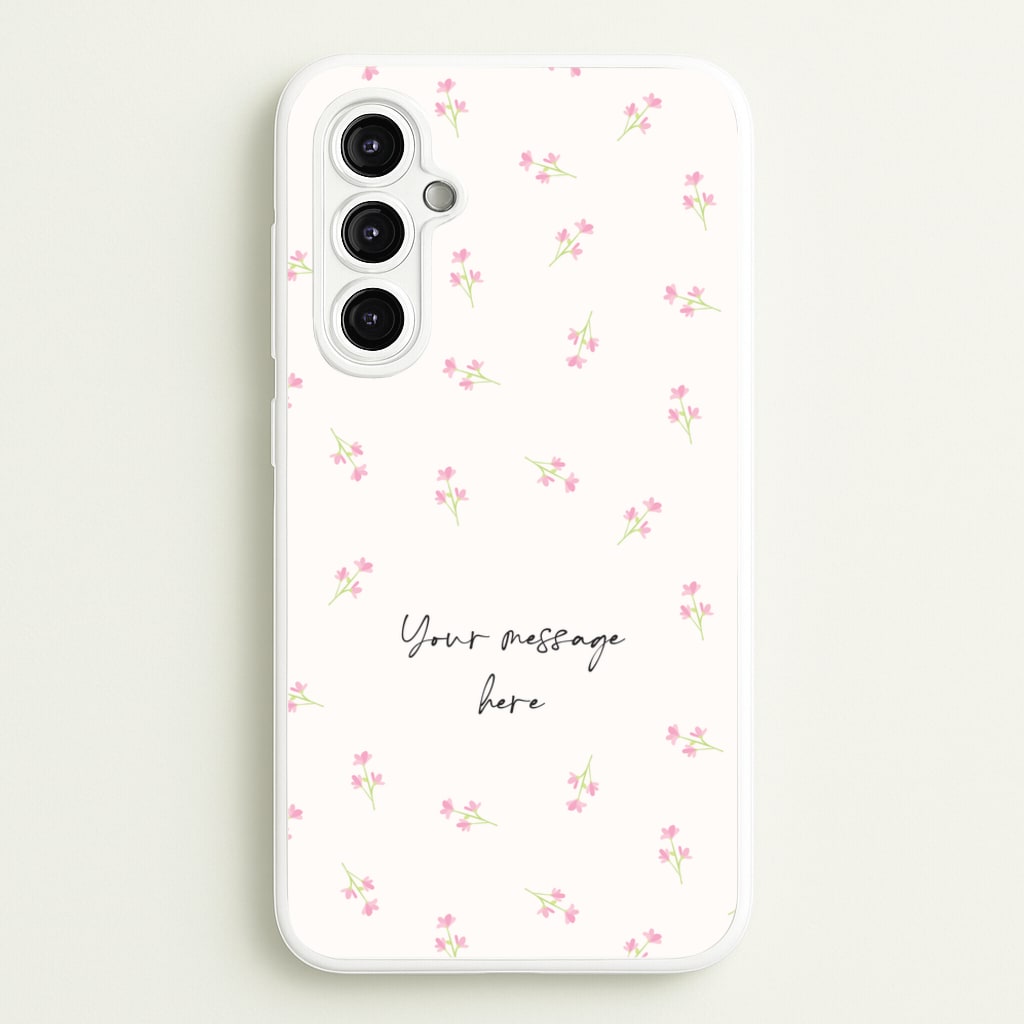 Floral Personalised Message - Mother's Day Phone Case for Galaxy A14