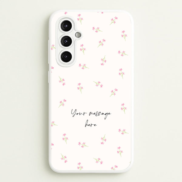 Floral Personalised Message - Mother's Day Phone Case for Galaxy A14
