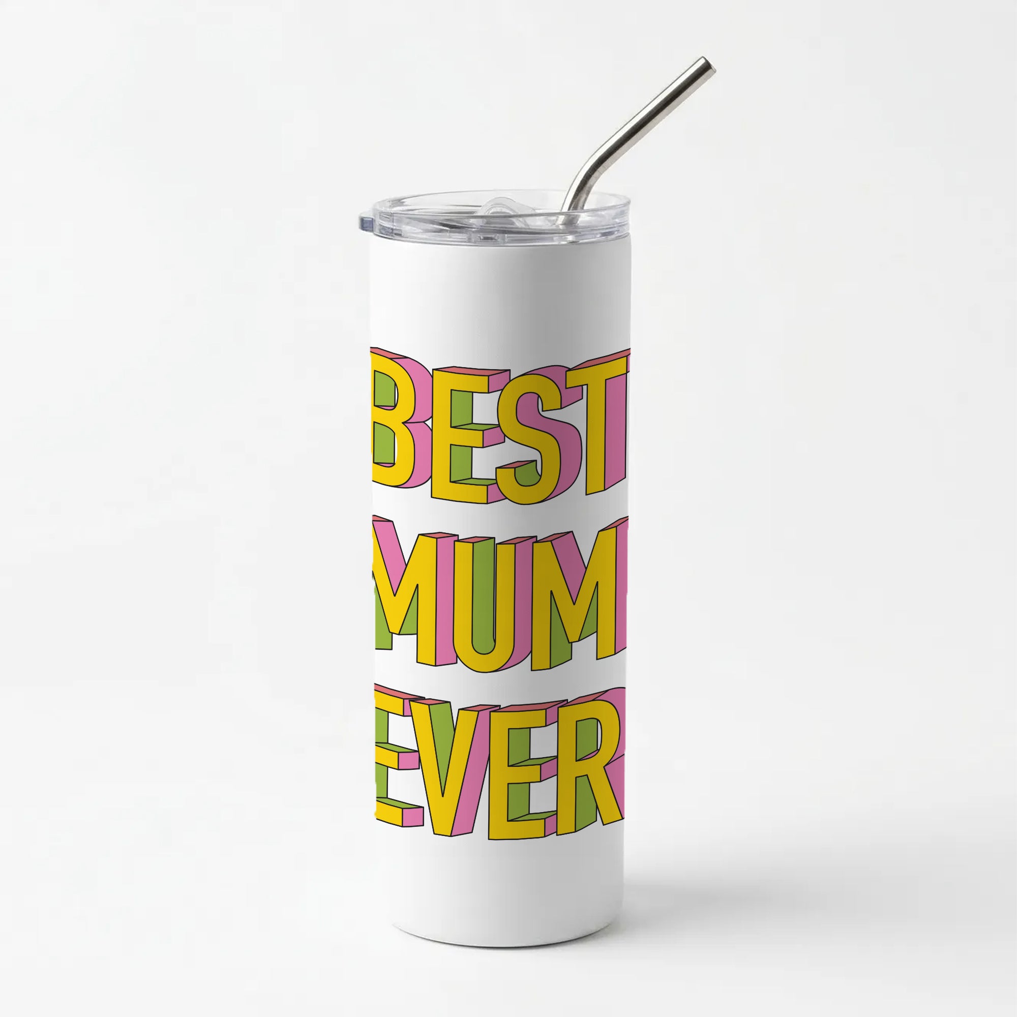Geometric Best Mum Ever Skinny Tumbler